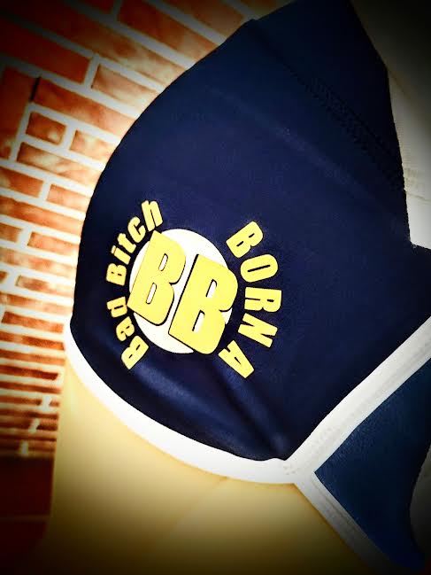 Born a Bad Bitch Yoga/Workout Shorts Blue, Navy Blue & Black