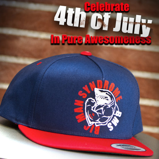 BMS Snapback Hat Navy/Red