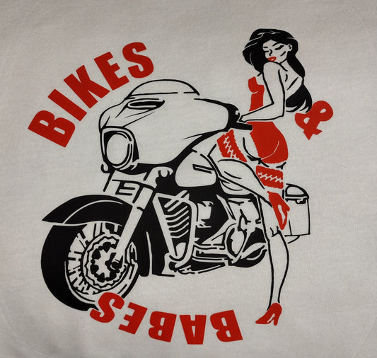 Men's Bikes & Babes Tshirt (Logo color options available)